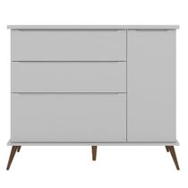 Cômoda Infantil 1 Porta 3 Gavetas 100% MDF Pés Retrô Mel P04 Cinza - Mpozenato Cômoda Infantil 1 Porta 3 Gavetas 100% MDF Pés Retrô Mel P04 Cinza - Mpozenato