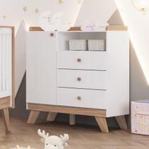 Cômoda Infantil 1 Porta 3 Gavetas Confete Henn