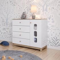 Cômoda Infantil 1 Porta 3 Gavetas Sophia Espresso Móveis Branco/Jequitibá HP Cômoda Infantil 1 Porta 3 Gavetas Sophia Espresso Móveis Branco/Jequitibá HP
