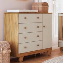 Cômoda Infantil 1 Porta 4 Gavetas 100% Mdf 95cm Levy Yescasa Cômoda Infantil 1 Porta 4 Gavetas 100% Mdf 95cm Levy Yescasa