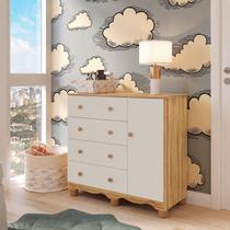 Cômoda Infantil 1 Porta 4 Gavetas 100% MDF Mimo Espresso Móveis OFF-WHITE/AMÊNDOA Cômoda Infantil 1 Porta 4 Gavetas 100% MDF Mimo Espresso Móveis OFF-WHITE/AMÊNDOA