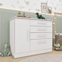 Cômoda Infantil 1 Porta 4 Gavetas 104cm Harmonia Espresso Móveis Neve Cômoda Infantil 1 Porta 4 Gavetas 104cm Harmonia Espresso Móveis Neve