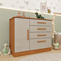 Cômoda Infantil 1 Porta 4 Gavetas 104cm Harmonia Espresso Móveis