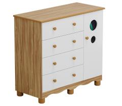 Comoda Infantil 1 Porta 4 Gavetas Bolinha - Moveis Peroba Comoda Infantil 1 Porta 4 Gavetas Bolinha - Moveis Peroba