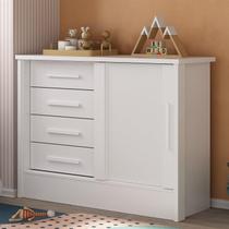 Cômoda Infantil 1 Porta 4 Gavetas Maya Espresso Móveis Branco Cômoda Infantil 1 Porta 4 Gavetas Maya Espresso Móveis Branco