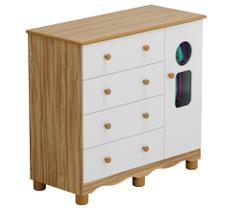 Comoda Infantil 1 Porta 4 Gavetas Tedy - Moveis Peroba