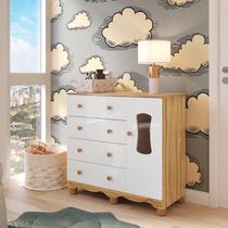 Cômoda Infantil 1 Porta com Janela e 4 Gavetas 100% MDF Lana Espresso Móveis