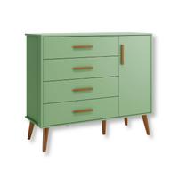 Cômoda Infantil 1 Porta e 4 Gavetas Isis Verde Botanico