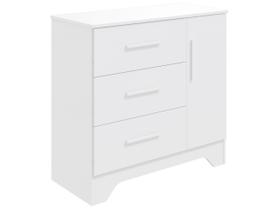 Cômoda Infantil 1 Portas 3 Gavetas MDF Popy Retro Peroba