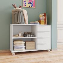 Cômoda Infantil 1 Prateleira 4 Gavetasem Mdp - Branco
