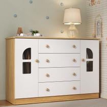 Cômoda Infantil 125cm 2 Portas com Vidro e 4 Gavetas Amora Multimóveis MP4511