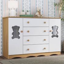 Cômoda Infantil 125cm 2 Portas Com Vidro E 4 Gavetas Doçura Multimóveis Mp4495 Madeirado/branco Madeirado/branco Cômoda Infantil 125cm 2 Portas Com Vidro E 4 Gavetas Doçura Multimóveis Mp4495 Madeirado/branco Madeirado/branco