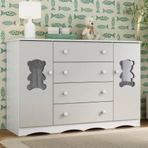 Cômoda Infantil 125cm 2 Portas com Vidro e 4 Gavetas Doçura Multimóveis MP4495 Cômoda Infantil 125cm 2 Portas com Vidro e 4 Gavetas Doçura Multimóveis MP4495