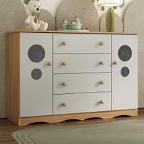 Cômoda Infantil 125cm 2 Portas Com Vidro E 4 Gavetas Sonho Multimóveis MP4475 Madeirado-off White Cômoda Infantil 125cm 2 Portas Com Vidro E 4 Gavetas Sonho Multimóveis MP4475 Madeirado-off White