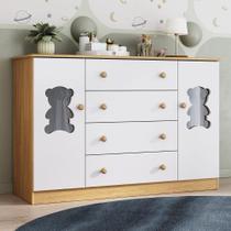 Cômoda Infantil 125cm 2 Portas Com Vidro E 4 Gavetas Teddy Multimóveis Mp4490 Madeirado/branco Madeirado/branco Cômoda Infantil 125cm 2 Portas Com Vidro E 4 Gavetas Teddy Multimóveis Mp4490 Madeirado/branco Madeirado/branco