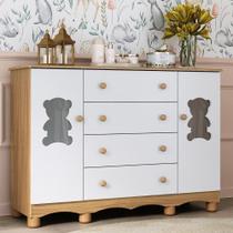 Cômoda Infantil 125cm 2 Portas Com Vidro E 4 Gavetas Ternura Multimóveis Mp4480 Madeirado/branco Madeirado/branco Cômoda Infantil 125cm 2 Portas Com Vidro E 4 Gavetas Ternura Multimóveis Mp4480 Madeirado/branco Madeirado/branco