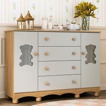 Cômoda Infantil 125cm 2 Portas com Vidro e 4 Gavetas Ternura Multimóveis MP4480 Cômoda Infantil 125cm 2 Portas com Vidro e 4 Gavetas Ternura Multimóveis MP4480