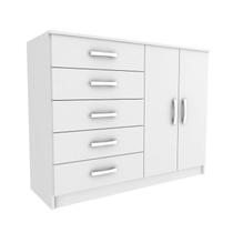 Cômoda Infantil 2 Portas 5 Gavetas Austin Evidência Móveis Branco Cômoda Infantil 2 Portas 5 Gavetas Austin Evidência Móveis Branco
