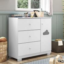 Cômoda Infantil 3 Gavetas 1 Porta 100 MDF Ane Phoenix Baby