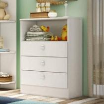 Cômoda Infantil 3 Gavetas e Nicho 1330 Espresso Móveis Branco Cômoda Infantil 3 Gavetas e Nicho 1330 Espresso Móveis Branco