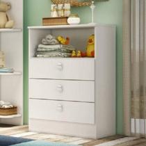 Cômoda Infantil 3 Gavetas e Nicho 1330 Espresso Móveis Branco Cômoda Infantil 3 Gavetas e Nicho 1330 Espresso Móveis Branco