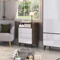 Cômoda Infantil 3 Gavetas Retrô 2041 Móveis Percasa Branco / Marrom