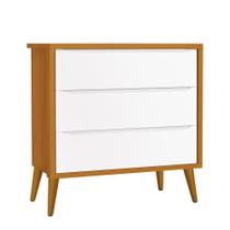 Cômoda Infantil 3 Gavetas Theo Retrô com Pés Amadeirado - Reller Móveis