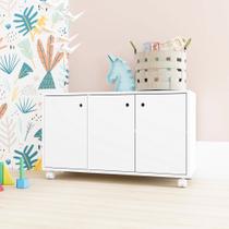 Cômoda Infantil 3 Portas 1 Prateleira Branco Cômoda Infantil 3 Portas 1 Prateleira Branco