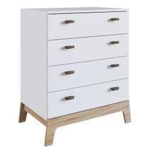 Cômoda Infantil 4 Gavetas 71cm Favo De Mel 003 Branco - Completa Móveis