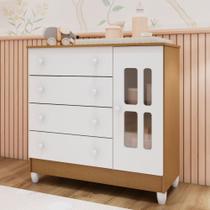 Cômoda Infantil 4 Gavetas com Porta Fraldário Ariel 100% MDF Cômoda Infantil 4 Gavetas com Porta Fraldário Ariel 100% MDF