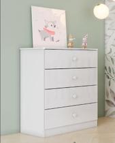 Cômoda Infantil 4 Gavetas Labirinto - Branco Cômoda Infantil 4 Gavetas Labirinto - Branco