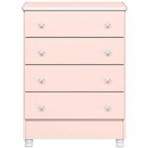 Cômoda Infantil 4 Gavetas Mdp Com Pés Doce Mel Rosa Cômoda Infantil 4 Gavetas Mdp Com Pés Doce Mel Rosa