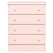 Cômoda Infantil 4 Gavetas Mdp Doce Mel Rosa Cômoda Infantil 4 Gavetas Mdp Doce Mel Rosa