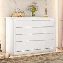 Cômoda Infantil 5 Gavetas com Fraldário Cléo Branco Carolina Baby