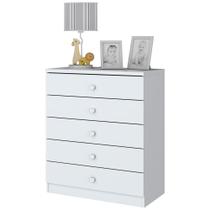 Cômoda Infantil 5 Gavetas Henn Bala de Menta - Branco