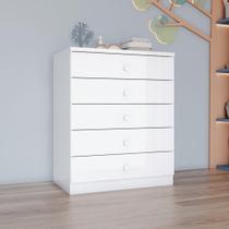 Cômoda Infantil 5 Gavetas Lápis de Cor Espresso Móveis Branco