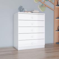 Cômoda Infantil 5 Gavetas Lápis de Cor Espresso Móveis Branco Cômoda Infantil 5 Gavetas Lápis de Cor Espresso Móveis Branco