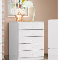 Cômoda Infantil 5 Gavetas Pique-Esconde Branco Cômoda Infantil 5 Gavetas Pique-Esconde Branco