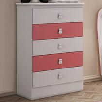 Cômoda Infantil 5 Gavetas Rosa 1340 - Percasa