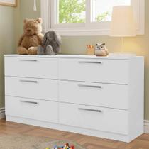 Cômoda Infantil 6 Gavetas Branco 3435 Madesa Branco