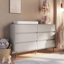 Cômoda Infantil 6 Gavetas Wave Completa Móveis