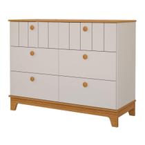 Cômoda Infantil 6 Portas Mdf Puxadores Madeira Maçica Biscoito Permobili