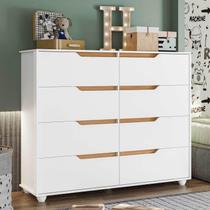 Cômoda Infantil 8 Gavetas Circus Branco/Nature