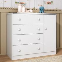 Cômoda Infantil 95cm 1 Porta e 4 Gavetas Encanto Multimóveis MP4449