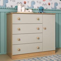 Cômoda Infantil 95cm 1 Porta e 4 Gavetas Encanto Multimóveis MP4449