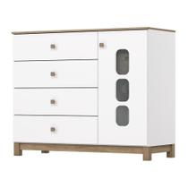 Cômoda Infantil Aconchego 1 Porta e 4 Gavetas - Móveis Henn Cômoda Infantil Aconchego 1 Porta e 4 Gavetas - Móveis Henn