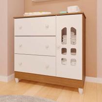 Cômoda Infantil Ambiente New Selena Com Porta Branco Bétula - Carolina