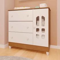 Cômoda Infantil Ambiente New Selena Com Porta Branco Bétula Carolina Cômoda Infantil Ambiente New Selena Com Porta Branco Bétula Carolina