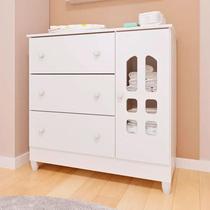 Cômoda Infantil Ambiente New Selena com Porta Branco Brilho Carolina Cômoda Infantil Ambiente New Selena com Porta Branco Brilho Carolina