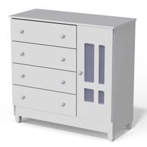 Cômoda Infantil Ariel com Porta Branco Brilho - Carolina Cômoda Infantil Ariel com Porta Branco Brilho - Carolina